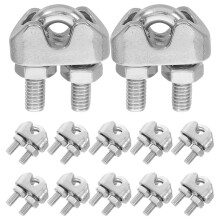 24Pcs Durable Stainless Steel U-Shaped Wire Rope Clip Cable Clamp Set