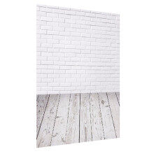 2Pcs White Brick Wall Scene Photography Backdrop Cloth Durable Decor
