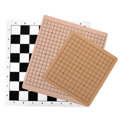 15Pcs Foldable Light Brown Chess Board Portable Dual-Sided Xiangqi Mat 1