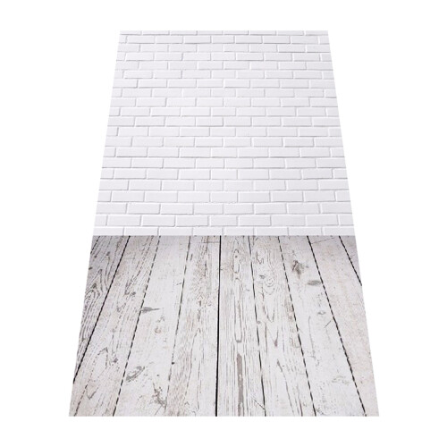 2Pcs White Brick Wall Scene Photography Backdrop Cloth Durable Decor 1