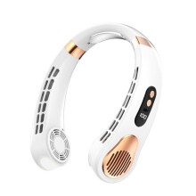 Portable  Hanging Neck Fan Power Ventilador Bladeless Neckband Fan Air Cooler USB Rechargeable Electric Fans White