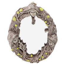 4Pcs Dark Grey Resin Antique Mirror for Desktop Makeup and Room Decor