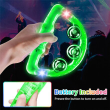 12 Pièces Illuminent le Tambourin de LED, Instrument de Percussion Tenu dans la Main de Tambourin Lumineux de Tambourin Clignotant Musical