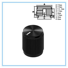 10PCS Guitar Effect Pedal Knob Metal Black Potentiometer Knob Anodized Aluminum Amp Pot Knob 15x15MM