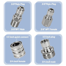 10Pack Pressure Washer Quick Connect Fittings, M22-14mm Swivel to 3/8inch Quick Connect Kit
