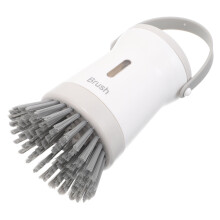 5Pcs White Plastic Pot Bowl Brush with Handle Soap Dispenser for Home