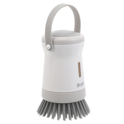 5Pcs White Plastic Pot Bowl Brush with Handle Soap Dispenser for Home 2