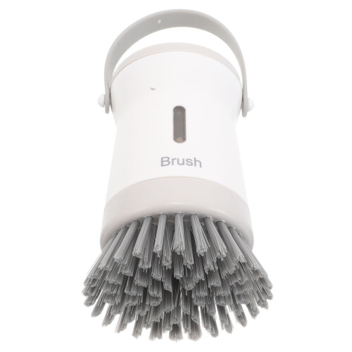 5Pcs White Plastic Pot Bowl Brush with Handle Soap Dispenser for Home 1