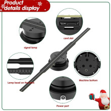 42cm 3D Hologram Projector Fan LED Sign Holographic Player Support Image Bar Party Advertising Display Light UK PLUG