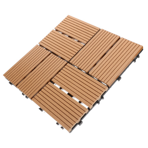 4Pièces Dalles Patio Emboîtables Durables Marron