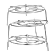 9Pcs Silver Stainless Steel Steamer Basket Stand for Hot Pots and Pans