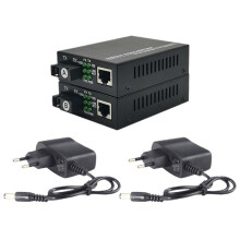 1 Paar Gigabit-Glasfaser-Transceiver 20  SC Singlemode-Single-Glasfaser-Transceiver Glasfaser-Gigabit-Medienkonverter EU-Stecker