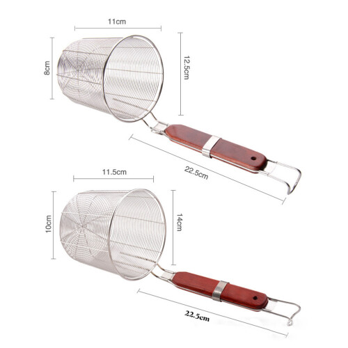 2Pcs Kitchen Wire Mesh Skimmer Basket for Pasta and Dumplings Silver 2