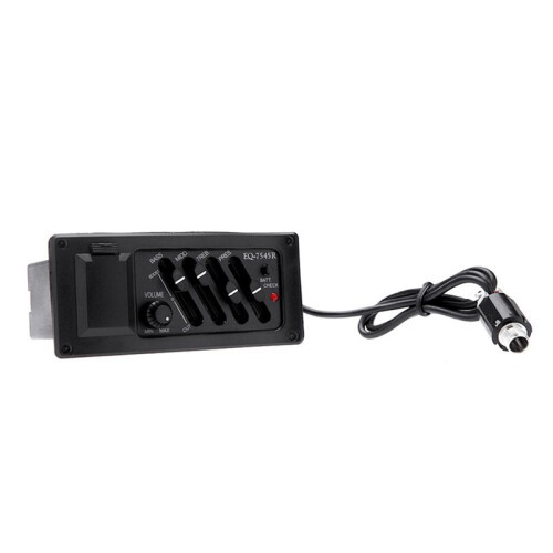 4set EQ-7545R 4-Bands Akustisk Gitarr EQ Preamp Equalizer EQ 7545R Pickup Förstärkare 6,5MM Output 2