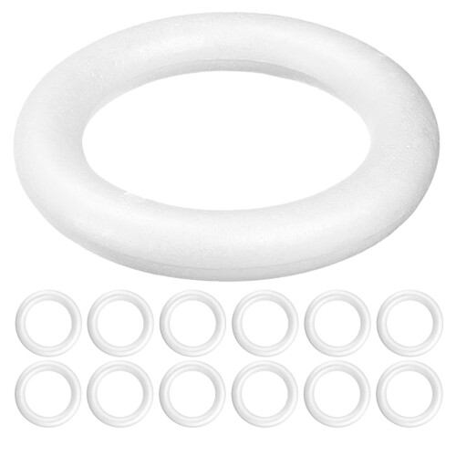 72Pcs Polystyrene Foam Rings White DIY Craft Wreath Frames