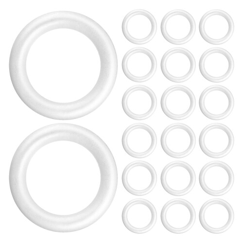 72Pcs Polystyrene Foam Rings White DIY Craft Wreath Frames 1