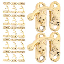 80Pcs Iron Box Lock Latch Vintage Decorative Hasp for Home Furniture