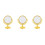 3Pcs Elegant Golden Desktop Vanity Mirrors ABS Glass Rotatable Design 9