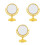 3Pcs Elegant Golden Desktop Vanity Mirrors ABS Glass Rotatable Design 5