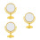 3Pcs Elegant Golden Desktop Vanity Mirrors ABS Glass Rotatable Design 8