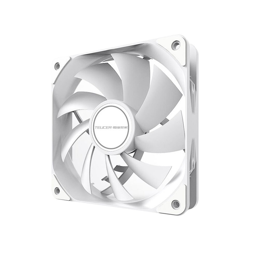 Teucer 12Cm Chassis Fan Pwm Control 1800Rpm Silent Computer Case Cpu Cooler Heatsink 12Cm Cooling Fan White 6033932621887
