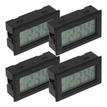 8Pcs Mini Digital Tank Thermometer Black Plastic for Home Indoor Use