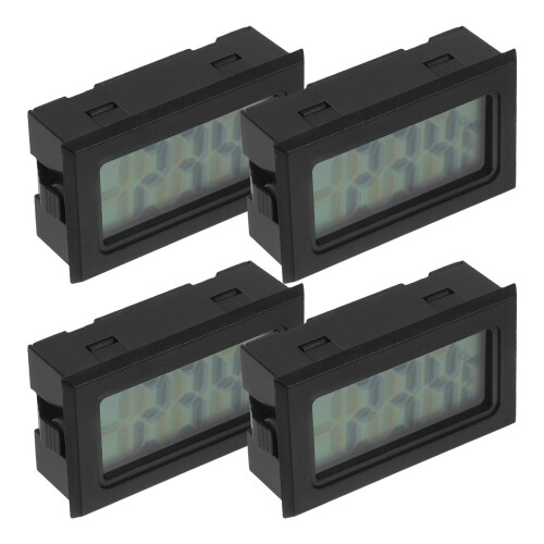 8Pcs Mini Digital Tank Thermometer Black Plastic for Home Indoor Use
