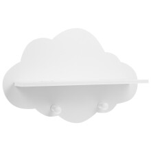 4Pcs White Floating Wood Cloud Shelves Wall Mounted Storage Rack