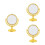 3Pcs Elegant Golden Desktop Vanity Mirrors ABS Glass Rotatable Design 3