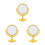 3Pcs Elegant Golden Desktop Vanity Mirrors ABS Glass Rotatable Design 7