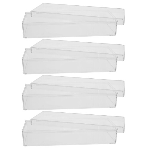 12Pcs Rectangular Transparent Plastic Storage Containers for Desk Use 2