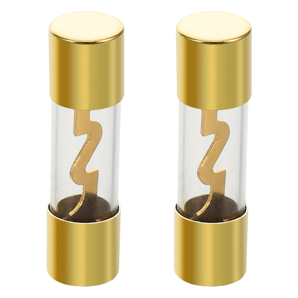 8Pcs Vehicle Audio Fuse Tube Durable Alloy High Load Capacity Golden 3633982044815
