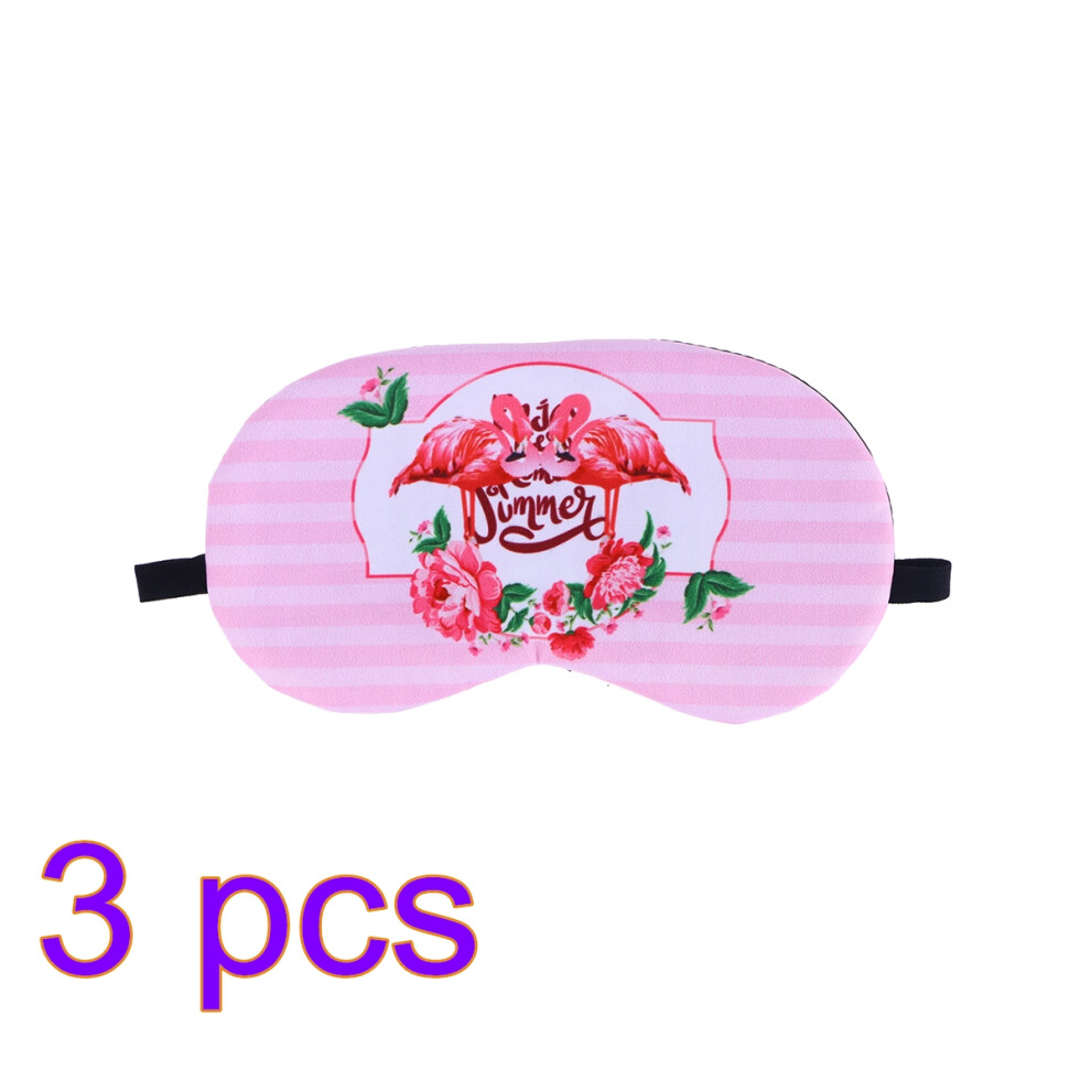 Solustre Pink 3Pcs Plush Sleeping Eye Patch Soft Eye Cover For Shift Work Relax