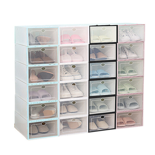 12Pcs White Stackable Shoe Organizers Thickened Shoe Storage Boxes 2