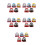 25Pcs Small Japanese Ceramic Dolls Multi Color Table and Shelf Decor 7