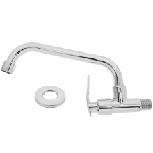 2Sets Silver Wall-Mount Kitchen Faucet Copper Single Cold Water Tap
