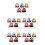 25Pcs Small Japanese Ceramic Dolls Multi Color Table and Shelf Decor 8