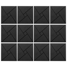 12 Stück Akustikplatten mit Selbstklebestreifen, 12 X 12 X 0,4 Zoll Schalldichte Schaumstoffplatten, Schallabsorbierende Fliesen für Wände Schwarz