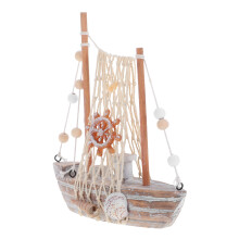 5Pcs Multi Wooden Sailboat Nautical Decor for Living Room Table