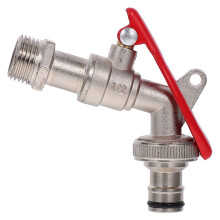 2Pcs Zinc Alloy Wall Mounted Faucet Red for Garden and Laundry Use