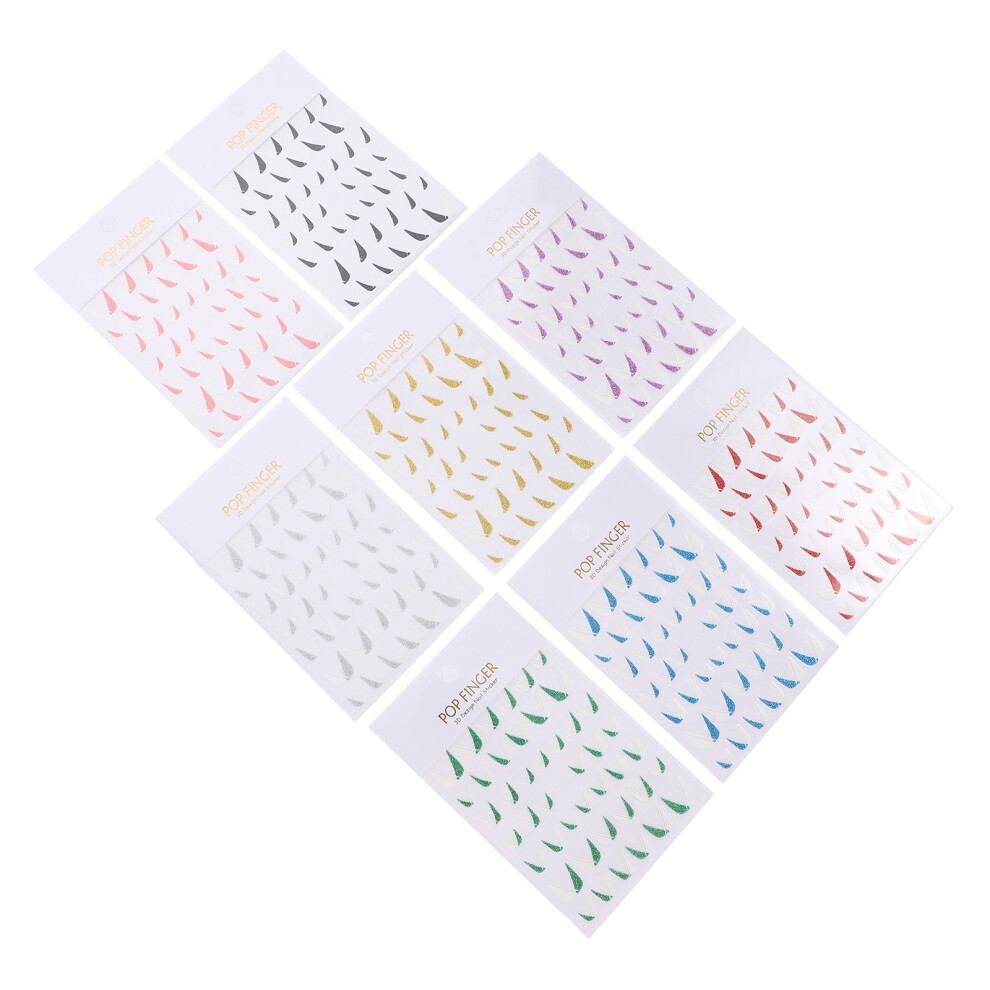 Solustre French Tip Nail Stickers Assorted Color Pvc Manicure Nail Decals