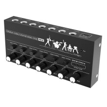 -Stereo-Audiomixer, 6-Kanal-Mikrofonmixer, Instrumenten-Expander für Gitarre/E-Keyboard/Verstärker/Lautsprecher