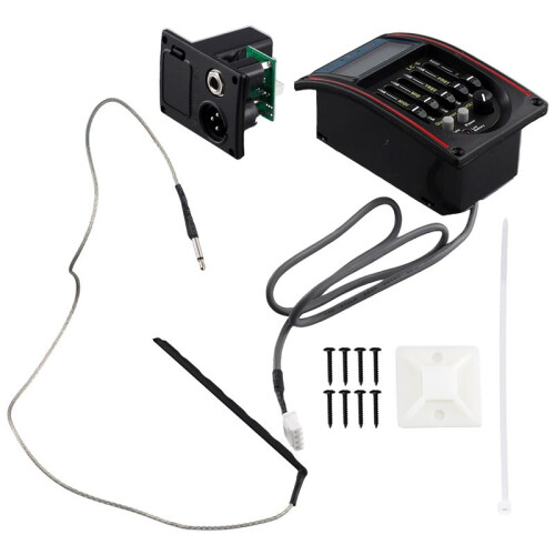 LC-5 5-Bands Gitarr Pickup EQ Equalizer Akustisk Gitarr Preamp EQ Equalizer Tuner Piezo Keramisk Pick-