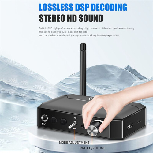 2 in 1  5.3 Audio Transmitter Receiver Support NFC USB Wireless Adapter AUX/RCA/TF/Coaxial/6.5MM Interface 2