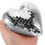 2Pcs Silver Heart Shaped Mirror Disco Ball Hanging Decoration 9