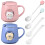 4Sets Ceramic Coffee Mug Set 3D Cat Shape with Lid Spoon for Drinking 1