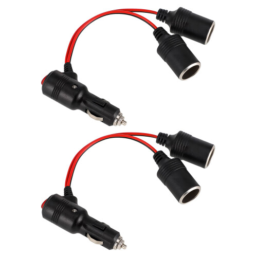8 Pcs Car Lighter Splitter With On Off Switch 2 Socket