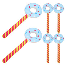 6Pcs Vibrant PVC Inflatable Donut Balloons Candy Themed Party Supplies