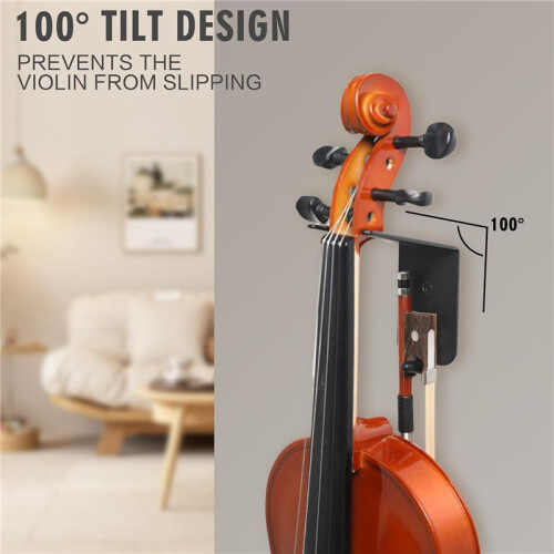 Supporto da Parete per Violino con Supporto per Archetto, Supporto da Parete per Casa e Studio Supporto per Violino e Viola Accessori per Violino 1