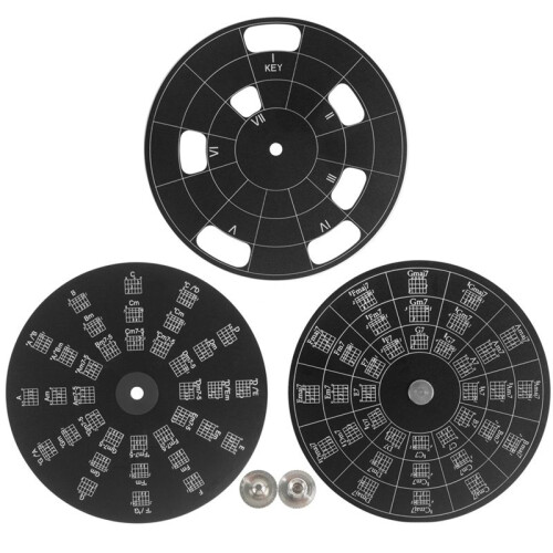 Guitar Chord Wheel, Melody Tool with Base for Learning Guitar Chord Progression Transpose Fingering Practice 2